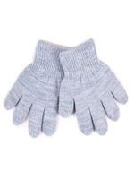 Rękawiczki dziecięce pięciopalczaste basic szare 18 YOCLUB