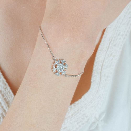 Bransoletka damska "Snowflake Silver" srebrna na Arena.pl