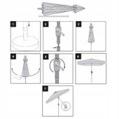 PARASOL OGRODOWY ŁAMANY SKŁADANY DUŻY SOLIDNY ECRU MOCNY 240cm Z KORBĄ