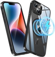 Etui  iPhone 13 14 6.1" Czarne przezroczyste pancerne MagSafe