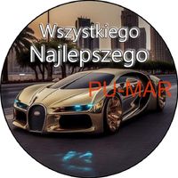 Opłatek na tort Urodziny 18 30 40 Bugatti Auto Samochód Logo Tekst Gratis