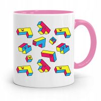 Kubek Różowy Dzień Dziecka Prezent Klocki Z Nadrukiem Ze Zdjęciem