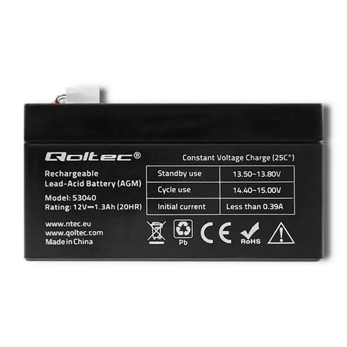 Qoltec Akumulator AGM | 12V | 1.3Ah | max 19.5A na Arena.pl