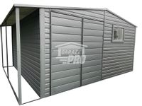 Domek Ogrodowy 4x4  + wiata - antracyt  drzwi  2x okno GP236