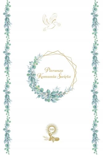 Bieżnik Komunijny na Stół Liście Eukaliptus IHS Obrus Komunia Święta na Arena.pl