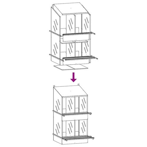 Gniazdo dla kur z 4 przegrodami, metal w kolorze srebrnym na Arena.pl