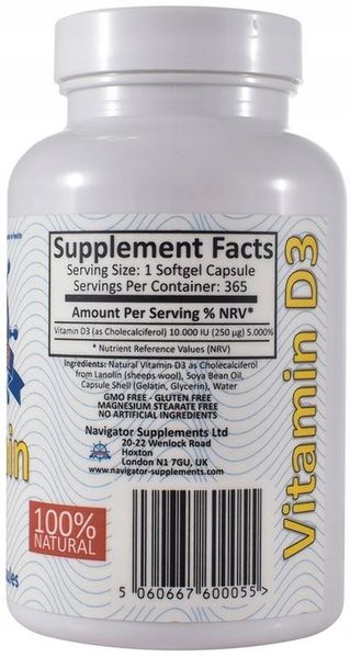 WITAMINA D3 10000IU Z LANOLINY 365kaps NA ROK zdjęcie 7