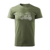 Koszulka motocyklowa z motocyklem Yamaha Star Venture 1800 adventure męska khaki S