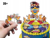 TOPPERY NA TORT (10szt) + duży TOPPER Najlepszego - STRAŻAK SAM STRAŻ