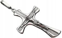 SREBRNY DUŻY KRZYŻYK z JEZUSEM oksydowany - przelotka 1.5 cm