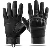 RĘKAWICZKI TAKTYCZNE BOJOWE MILITARNE SURVIVAL OCHRONNE DOTYKOWE CZARNE- M