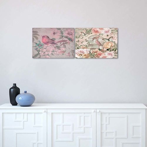 Deco Panel, Ptak i kwiaty 60x40 na Arena.pl