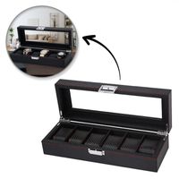 Szkatułka na 6 zegarków PD59 karbon czarna