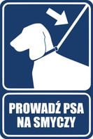 Tabliczka grawer informacyjna piktogram 20x15 prowadź psa na smyczy