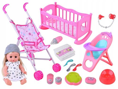 Zestaw lalka interaktywna wózek krzesełko ZA4286 na Arena.pl