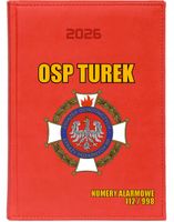 KALENDARZ A5 2026 DZIENNY książkowy z twoim nadrukiem uv strażacki dla osp
