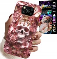 ETUI DO XIAOMI POCO X3 - KOBIECE, MODNE WZORY, CZASZKA W RÓŻE