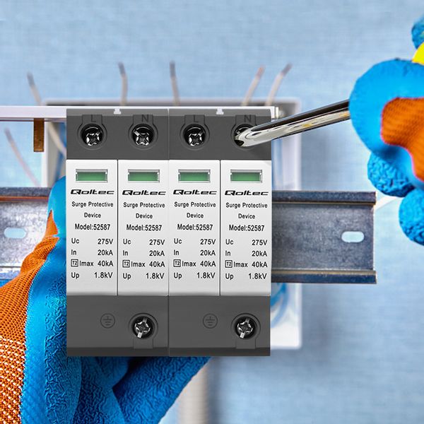 Qoltec Ogranicznik ochronnik przepięć AC 2P 275V T2 |B+C zdjęcie 2