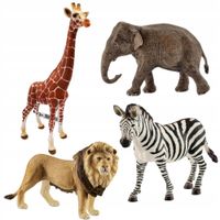 SCHLEICH FIGURKI ZESTAW ŻYRAFA 17007 SŁOŃ 17001 ZEBRA 17094 LEW 17107