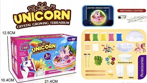 ZESTAW KREATYWNY DO TWORZENIA KRYSZTAŁ JEDNOROŻEC TERRARIUM DIY DLA DZIECI na Arena.pl
