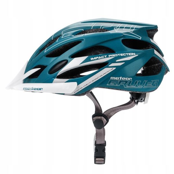 Kask rowerowy regulowany METEOR GRUVER blue/white r.L 58-61 cm zdjęcie 12