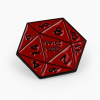 Roll 1 | 3 cm | Metal Emalia | Przypinka Gamingowa | Dungeons and Dragons