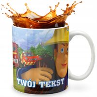 KUBEK 330ml GRAFIKA PREZENT ŚWIĘTA WZÓR - BAJKA STRAŻAK SAM + IMIĘ