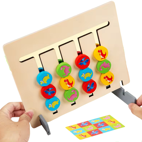 Gra Edukacyjna Zestaw Montessori Klocki Dinozaury Dopasowywanie Kolorów na Arena.pl