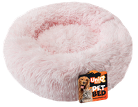 Legowisko dla psa różowe S pluszowe okrągłe DONUT 50x50cm UNIQ PETS