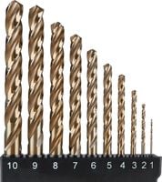 Tvardy wiertła kobaltowe HSS M35 do metalu zestaw 10 szt 1-10mm