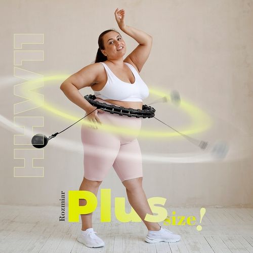 HULA HOP PLUS SIZE BLACK Z WYPUSTKAMI I OBCIĄŻNIKIEM HMS HHW11 DUŻE KOŁO na Arena.pl