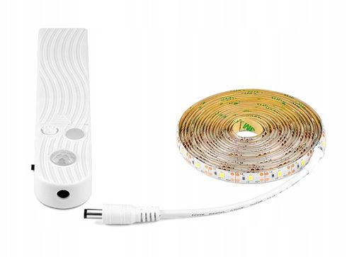 TAŚMA LED CZUJNIK RUCHU NA BATERIE + USB DO SZAFY MEBLI POD ŁÓŻKO na Arena.pl