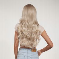 Peruka Blond Długa Włosy Fale Naturalny