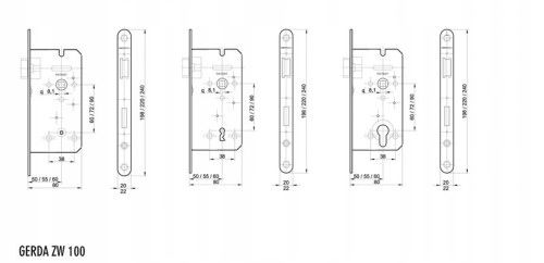 GERDA zamek drzwiowy wpuszczany SREBRNY 90/50 wk na Arena.pl