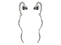 PRZEWLEKANE WISZĄCE SREBRNE KOLCZYKI CZASZKI CZACH