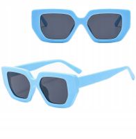 OKULARY PRZECIWSŁONECZNE filtr UV400 BŁĘKIT damskie męskie + ETUI + ŚCIERKA