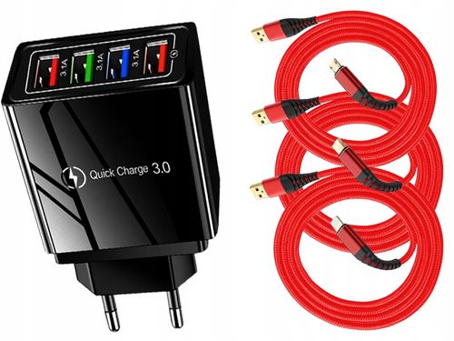 ŁADOWARKA SIECIOWA QC 3.0 MICRO TYP C LIGHTNING 3M na Arena.pl