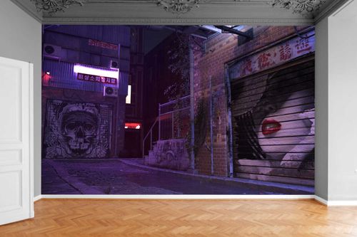 Fototapeta MIASTO GRUNGE STARA ULICA NOCĄ 370x250 na Arena.pl