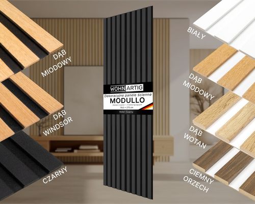 Lamele na czarnej płycie HDF - zestaw 59,5 cm x 275 cm - Czarny 914 i inne na Arena.pl