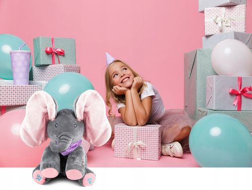 Słoń Pluszak Peek-A-Boo Zabawa W Chowanego Dla Dzieci Interaktywna Prezent na Arena.pl