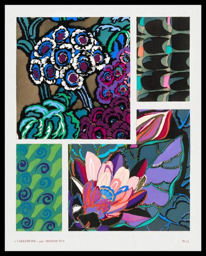 Plakat 40x50cm Kwiaty Art Deco v.14, Bénédictus Vintage do Salonu na Arena.pl