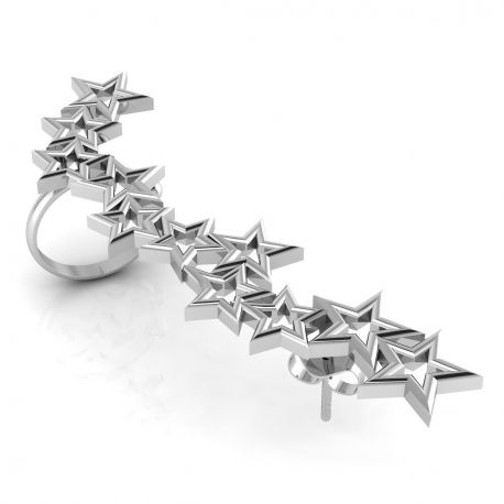 SREBRNA NAUSZNICA GWIAZDKI PRÓBA SREBRA 925 zdjęcie 5