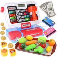 Kasa Sklepowa Fiskalna Edukacyjna Interaktywna z Kalkulatorem Skanerem