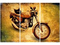 60 90CM OBRAZ 3 ELEM KLASYCZNY MOTOCYKL DRUK PŁÓTNO RAMA