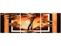 90X30CM ZŁOTO AFRYKI TRÓJ OBRAZ