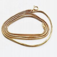 Długi łańcuszek srebrny pozłacany żmijka 60 cm