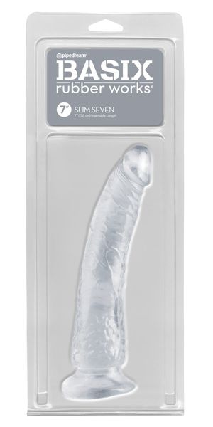 Basix Rubber Works Slim Dildo 17,8 cm CLEAR zdjęcie 1
