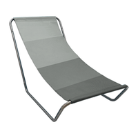 Leżak plażowy składany Ella szary paski lekki z pokrowcem