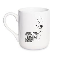 KUBEK "MARNUJ CZAS Z KIMS KOGO KOCHASZ!" Wzór - Elegant Coffee 330 ml