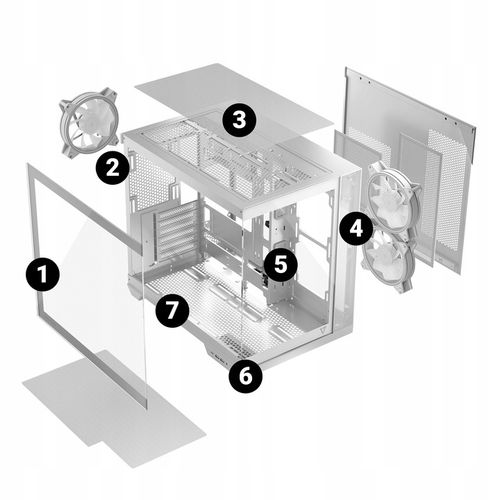Gamingowa obudowa MODECOM VOLCANO PANORAMA APEX ARGB 3F MIDI biała, 3×went. na Arena.pl